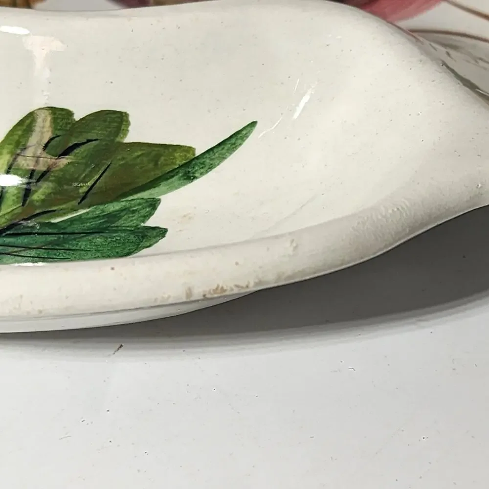 Vintage Italian Ceramic Divided Painted Fruit Plate